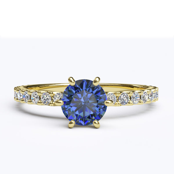 Solitaire Gold Engagement with 0.69ct Brilliant Cut Sapphire - 01SG06S